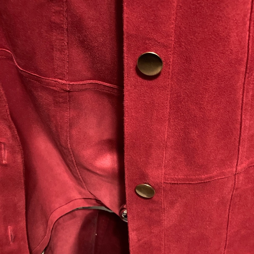 Chico's Red Suede Button-Front Jacket - image 6